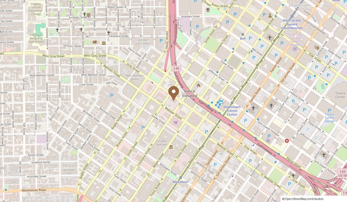 Map: 2101 smith st suite 239, houston, TX 77002
